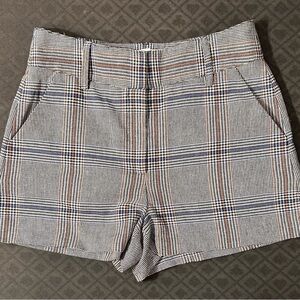 Plaid High-Waisted Shorts
